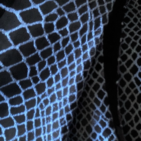 TOMMY HILFIGER Blue Snakeskin Sheath Dress Sleeveless V-Neck Medium Size 10 - Picture 12 of 16